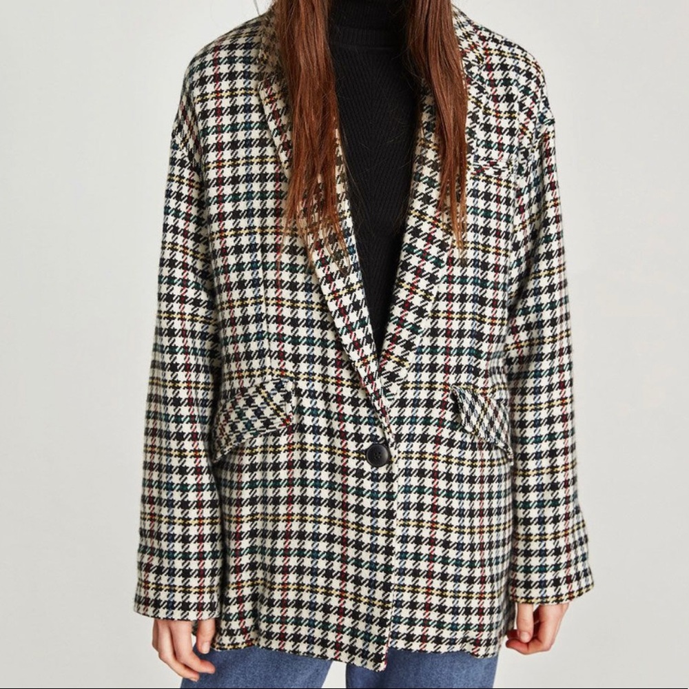 Zara Houndstooth Blazer